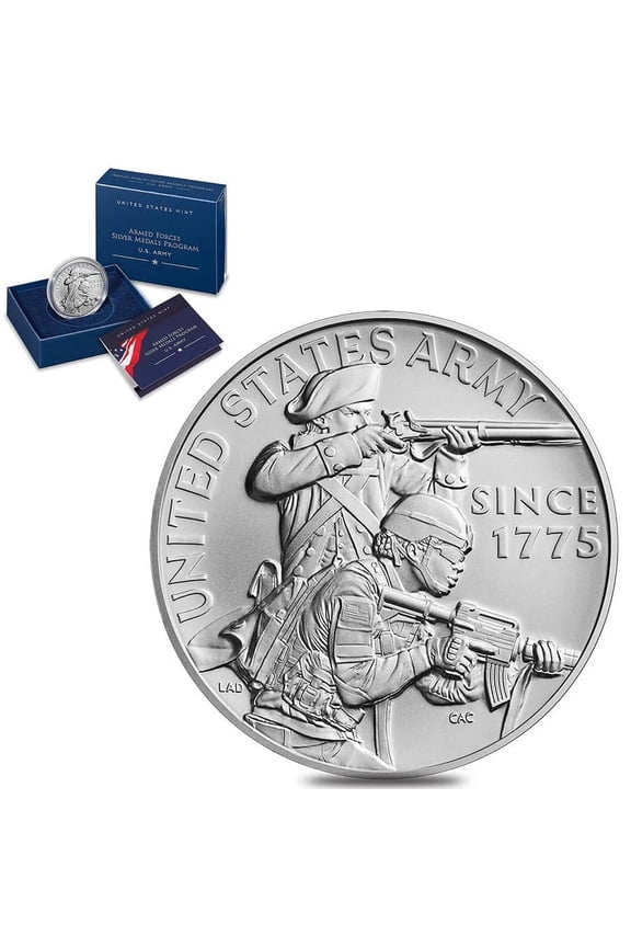 1 oz U.S. Army Silver Medal (w/Box & COA)