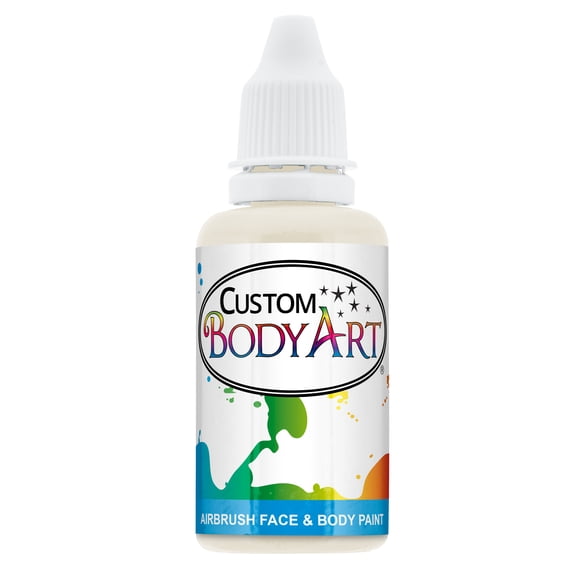 1 oz WHITE Custom Body Art Water-Based Airbrush Face and Body Paint Make-Up