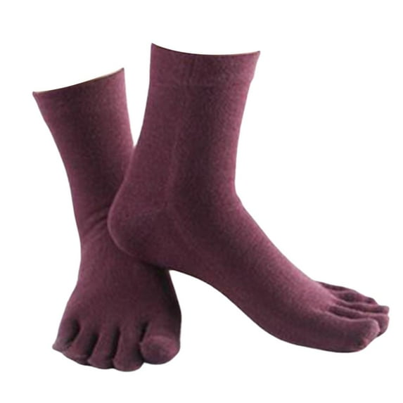 1 paar Finger Toe Socks Cotton High Crew Socks Solid Socks Hosiery