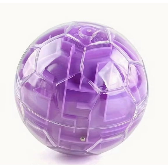 1-pack 3D Maze Puzzle Ball Magic Brain Teaser Game Fan Palace Puzzle Cube Ball Christmas Gift Holiday Party Gift
