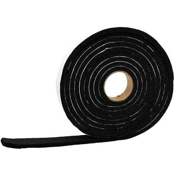 1 pack-AP Products 018-385825 Multi-Purpose Vinyl Foam Tape - 0.375" x 0.625" x 25 Ft - Black