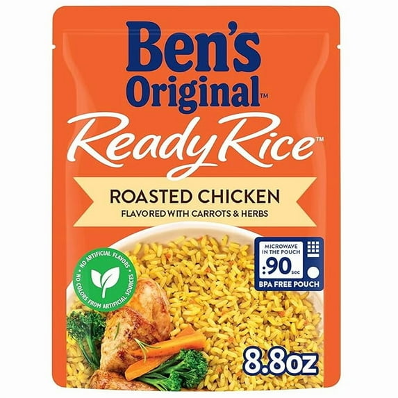(1 pack) BEN'S ORIGINAL Ready Rice Roasted Chicken Flavored Rice, Easy Dinner Side, 8.8 oz Pouch