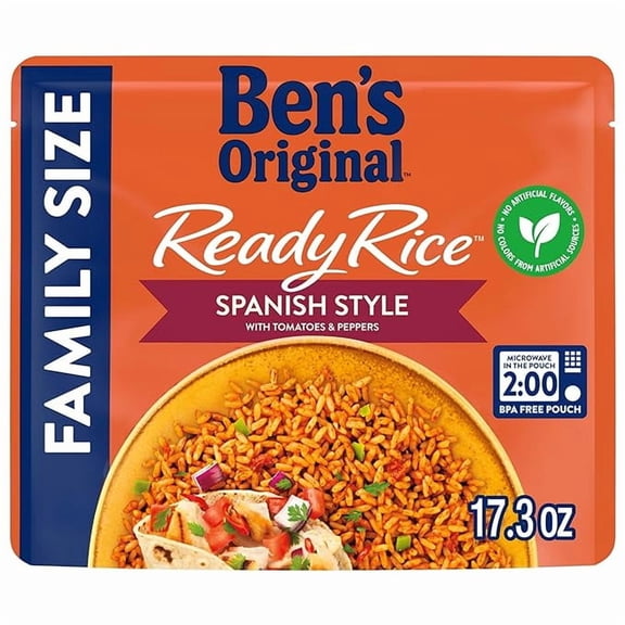 (1 pack) BEN'S ORIGINAL Ready Rice Spanish Family Size, Easy Dinner Side, 17.3 oz Pouch
