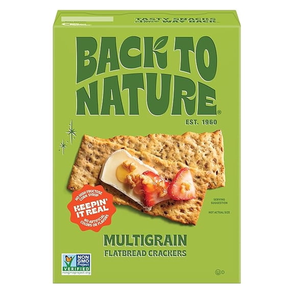 (1 pack) Back to Nature - Multigrain Flax Seeded Flatbread Crackers - Non-GMO, Made with Real Ingredients like Wheat Flour & Whole Grains - Seriously Tasty Snacks - 5 Ounce