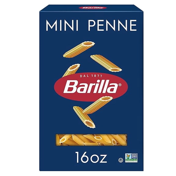 (1 pack) Barilla Mini Penne Pasta, 16 oz. Box - Non-GMO Pasta Made with Durum Wheat Semolina - Kosher Certified Pasta