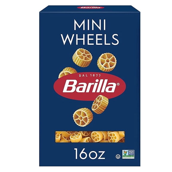 (1 pack) Barilla Mini Wheels Pasta, 16 oz. Box - Non-GMO, Made with Durum Wheat Semolina - Kosher Certified