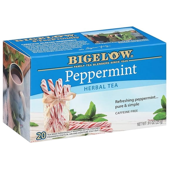 (1 pack) Bigelow Peppermint Caffeine Free Herbal Tea, 20 ct