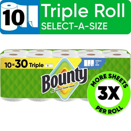 (1 pack) Bounty Paper Towels Select-A-Size White, 2 Mega Rolls, 164 Sheets Per Roll