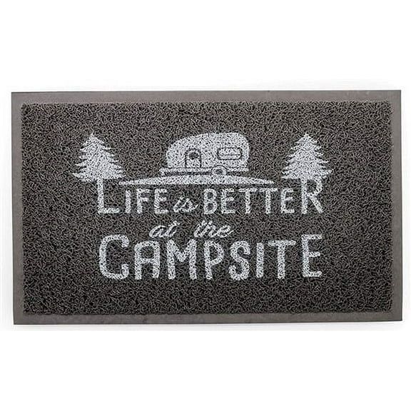 1 pack-Camco 53200 Life Is Better At The Campsite Outdoor/Indoor Welcome Mat - 29" x 17-1/4" - Gray