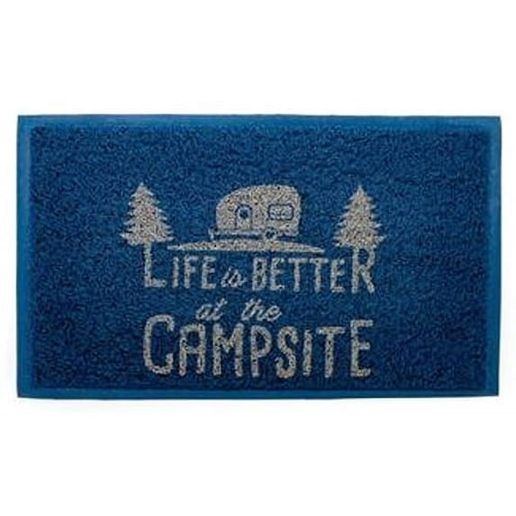 1 pack-Camco 53201 Life Is Better At The Campsite Outdoor/Indoor Welcome Mat - 29" x 17-1/4" - Blue