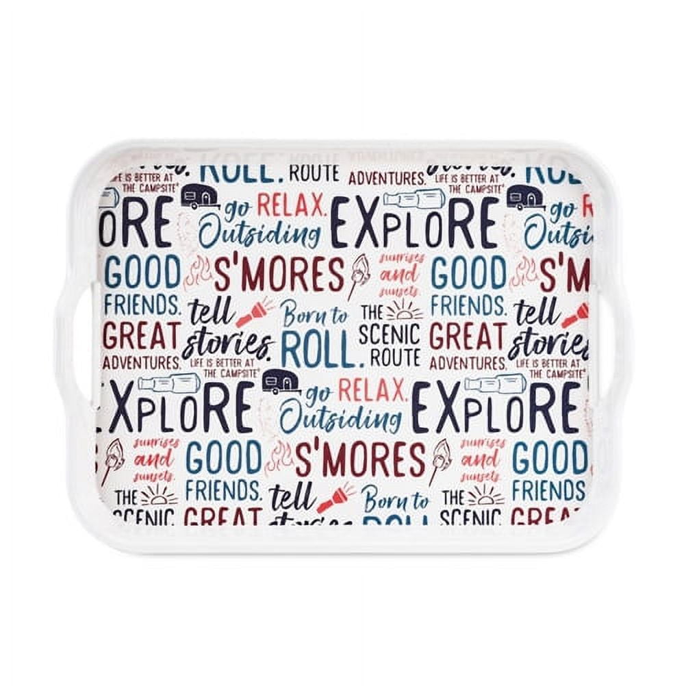 Graffiti Camping Design Melamine RV Serving Tray