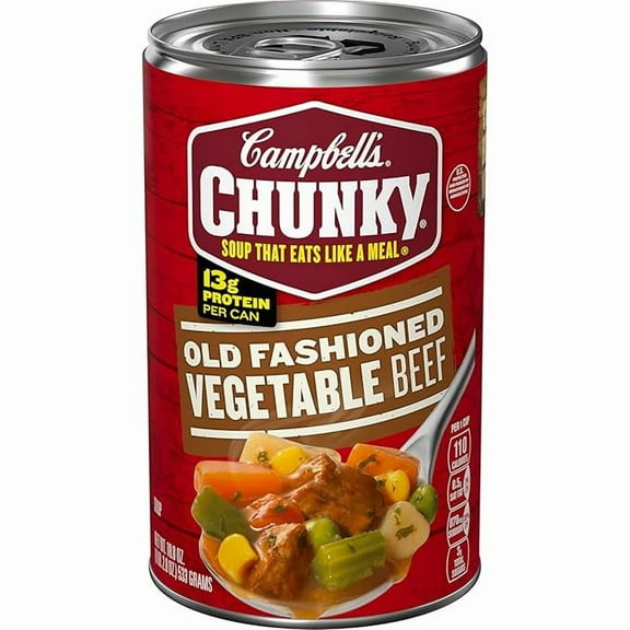 (1 pack) Campbells Chunky Soup, Old Fashioned Vegetable Beef Soup, 18.8 Oz Can