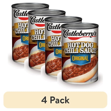 (4 pack) Castleberry’s Hot Dog Chili Sauce Original, 10 oz Can – Classic Chili Dog Topping for Fast Family Meals