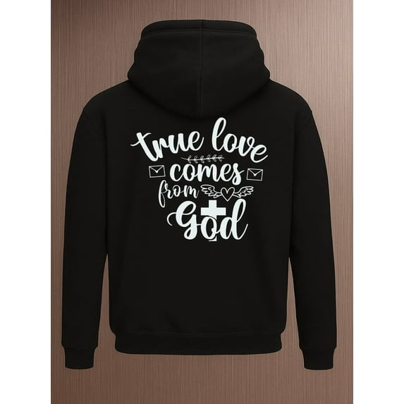 1 pack Christianity sweatshirts hoodies for men regular fit black Solid Color Design Long Sleeve Casual Hooded Sweatshirt Stylish Autumn/Winter Outerwear, Sweatshirts , Plus Size Hoodies , Cool Hoodi