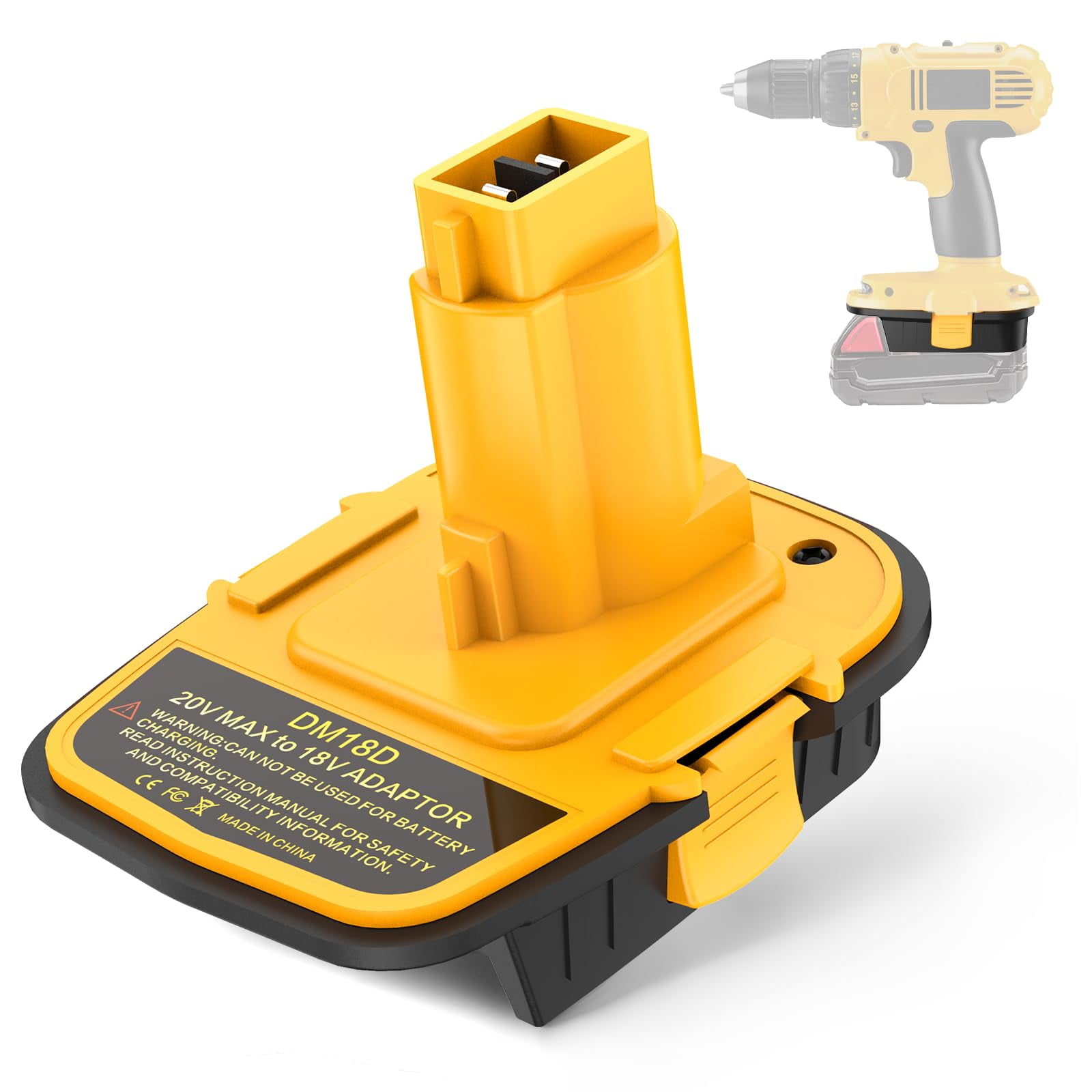 1 pack DM18D Battery Adapter Converter with USB Port for Dewalt 18V Tools Converts Dewalt 20V Li ion or Milwaukee M18 18V Li ion Battery to Dewalt 18V Battery adapter Walmart