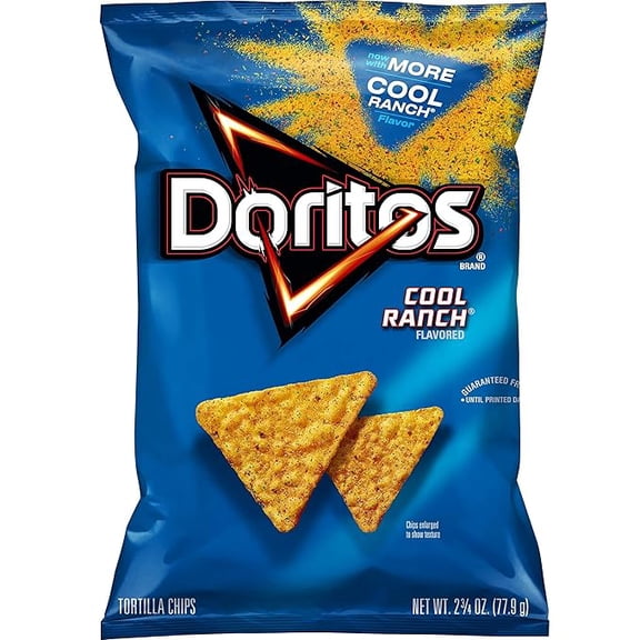 (1 pack) Doritos Flavored Tortilla Chips, Cool Ranch 2.62