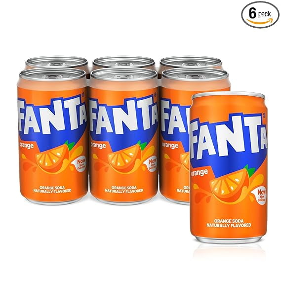 (1 pack) Fanta, 6 pack, 7.5 oz. mini cans