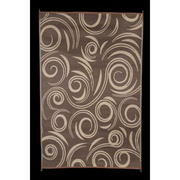 Faulkner 68859 Reversible Rv Work & Play Mat - Brown & Beige Swirl Design - 3' X 5'