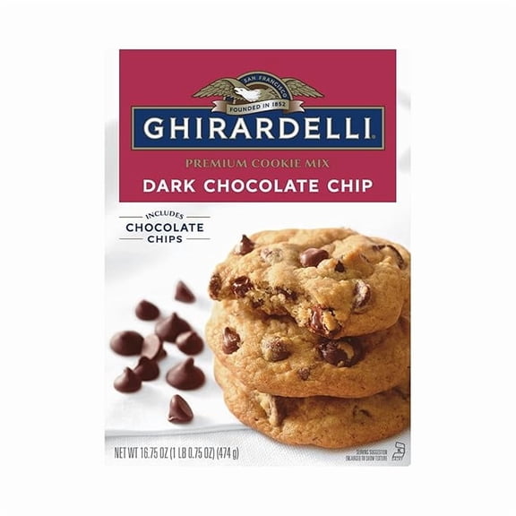 (1 pack) Ghirardelli Chocolate Chip Premium Cookie Mix, Includes Chocolate Chips, 16.75 oz Box