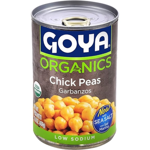 (1 pack) Goya Organic Chick Peas, Garbanzo Beans, Low Sodium, 15.5 oz