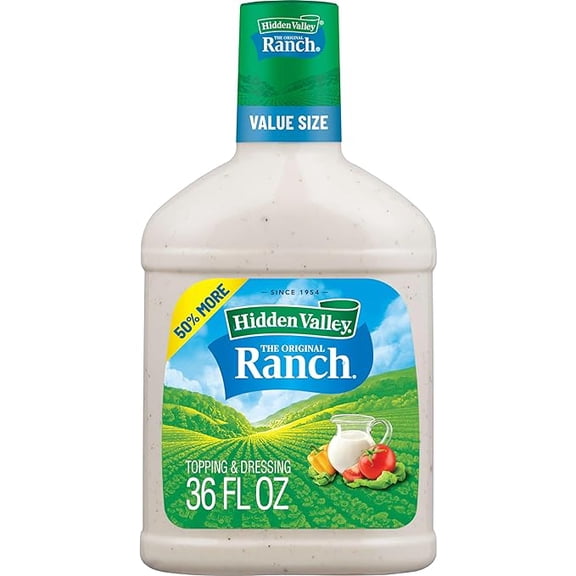 (1 pack) Hidden Valley Original Ranch Salad Dressing and Topping, 36 Ounce Bottle (Package May Vary)