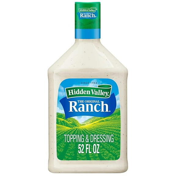 (1 pack) Hidden Valley Original Ranch Salad Dressing and Topping, 52 Ounce Bottle (Package May Vary)