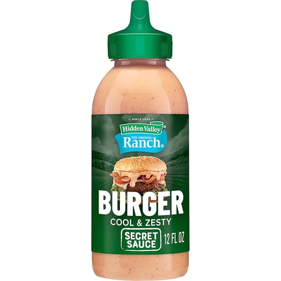 (1 pack) Hidden Valley The Original Ranch Burger Secret Sauce, 12 Fluid Ounce Squeezable Bottle (Package May Vary)