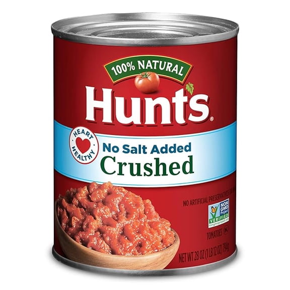 (1 pack) Hunt's Crushed Tomatoes No Salt Added, Keto Friendly, 28 oz