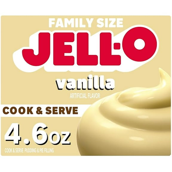 (1 pack) Jell-O Cook & Serve Vanilla Pudding & Pie Filling Mix, 4.6 oz Box