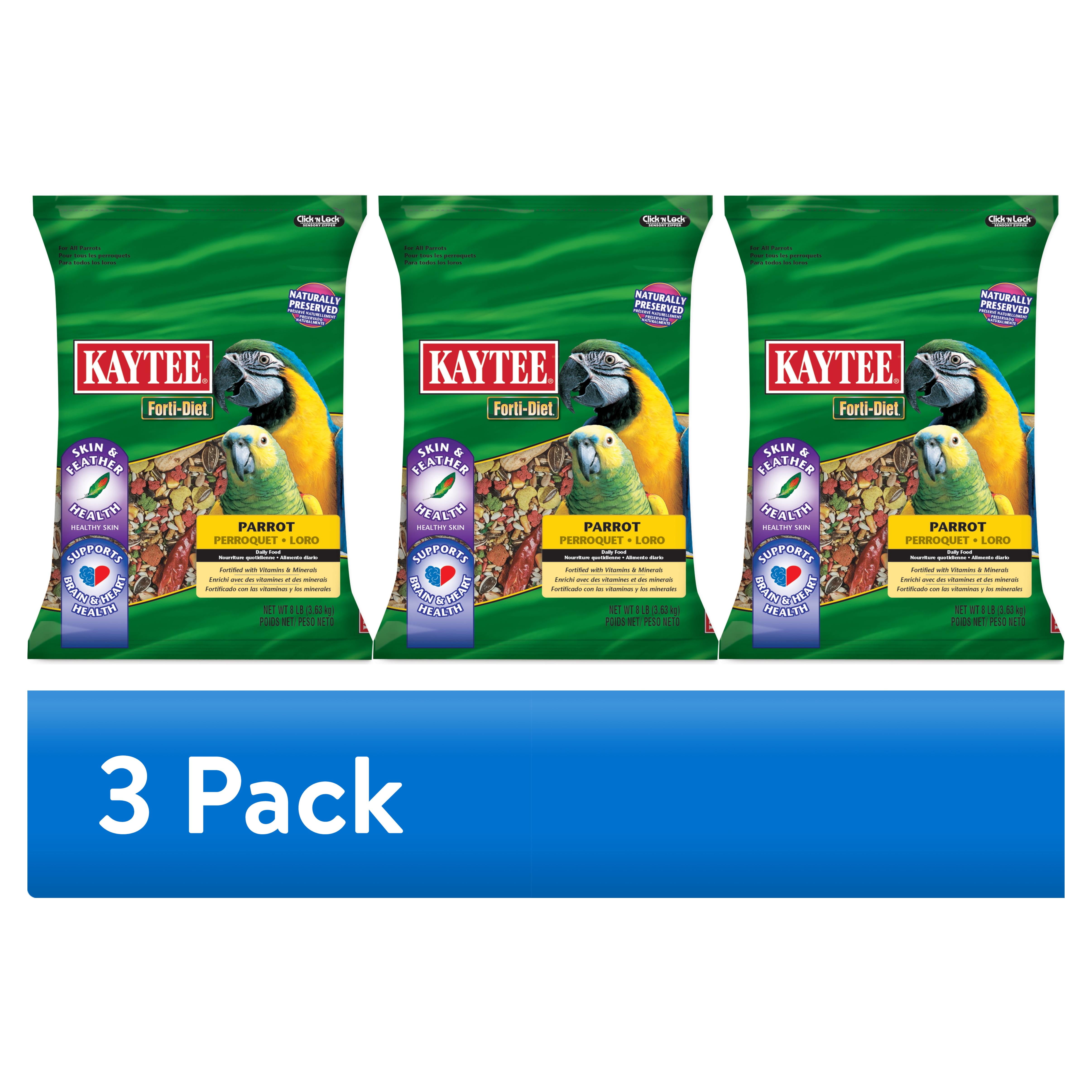 (3 pack) Kaytee Forti-Diet Parrot Food, Feather Health, 8 lb