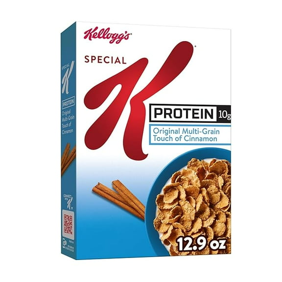 (1 pack) Kellogg's Special K Protein Breakfast Cereal, Protein Cereal, Family Breakfast, Original Multi-Grain Touch of Cinnamon, 12.9oz Box (1 Box)