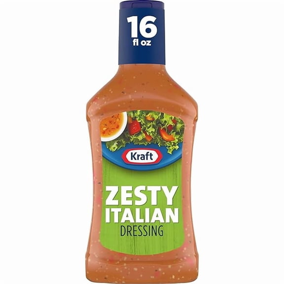 (1 pack) Kraft Zesty Italian Salad Dressing, 16 fl oz Bottle
