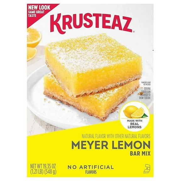 (1 pack) Krusteaz Meyer Lemon Bar Mix, Made with Real Lemons, 19.35 oz Box
