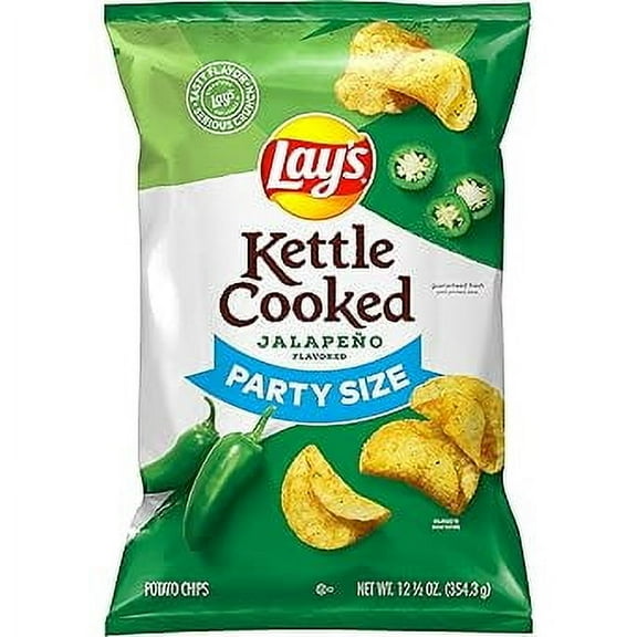 (1 pack) Lay's Kettle Cooked Jalapeno Potato Chips, 12.5 Oz
