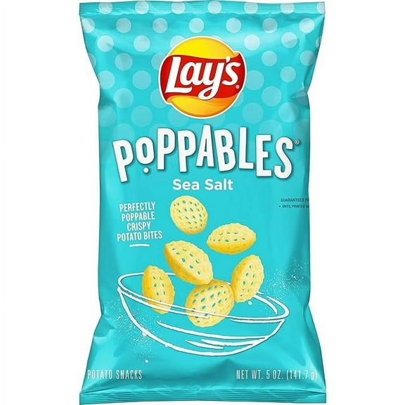 (1 pack) Lay's Poppables Potato Snacks Sea Salted, 5 Oz