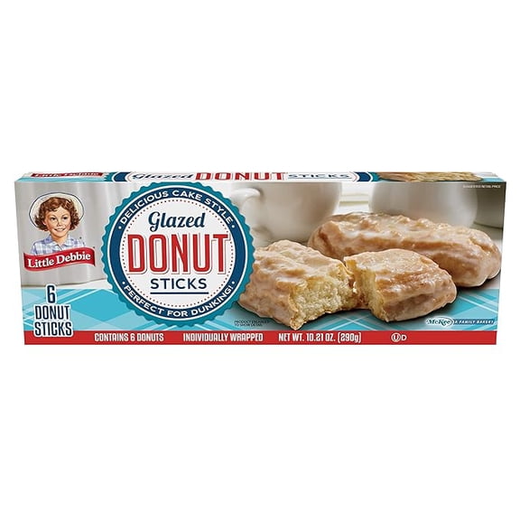 (1 pack) Little Debbie Donut Sticks 6 Individually Wrapped Snack Cakes, 10 Oz