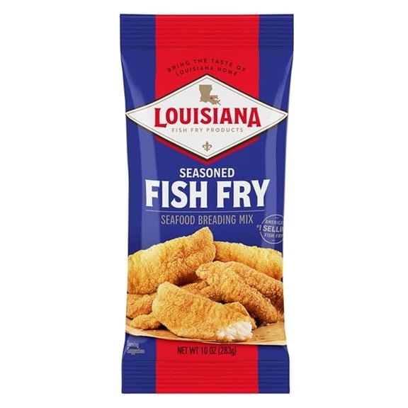 (1 pack) Louisiana Fish Fry Seasoned Seafood Breading Mix, 10 oz