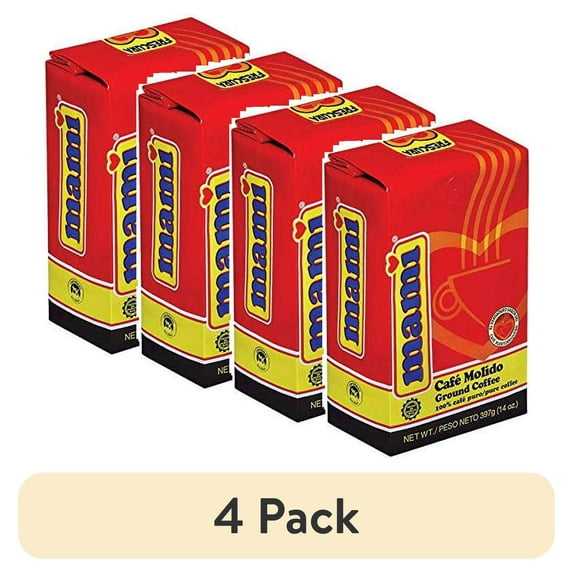 (4 pack) Mami Ground Coffee, 14 oz Bag, From Puerto Rico