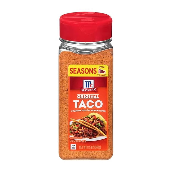 (1 pack) McCormick Taco Seasoning Mix, Original, No MSG Added, No Dairy Ingredients, No Artificial Flavors, For Tacos, Nachos, Fajitas and More, 8.5 oz