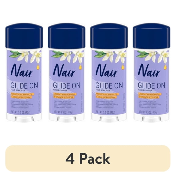 (1 pack) Nair Hair Remover Cream Glides Away Nourish Argan Oil and Orange Blossom 3.3 Oz., Pack of 1