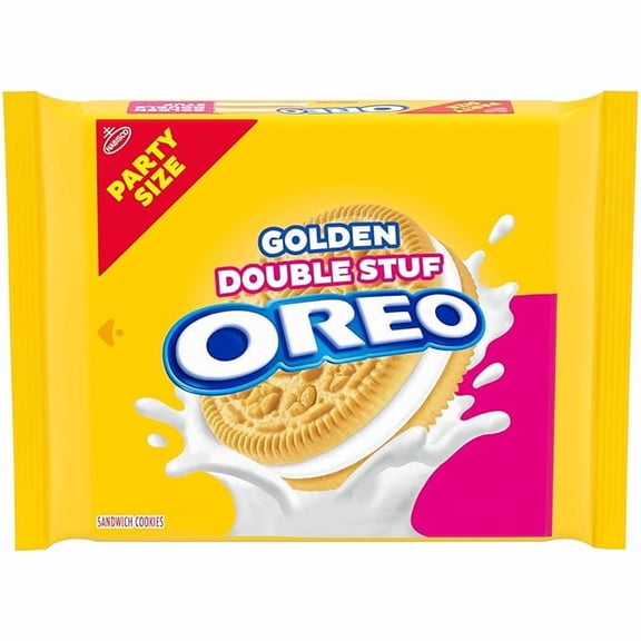 (1 pack) OREO Double Stuf Golden Sandwich Cookies, Party Size, 24.95 oz