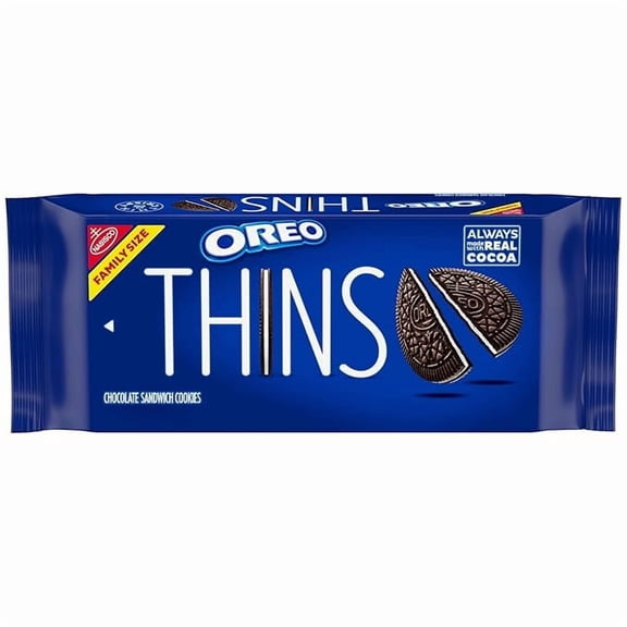 (1 pack) OREO Thins Chocolate Sandwich Cookies, Family Size, 11.78 oz
