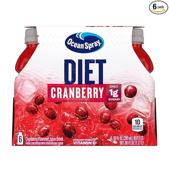 (1 pack) Ocean Spray Diet Cranberry Juice Drinks, 10 Fl Oz Bottles, 6 Count (Pack of 1)