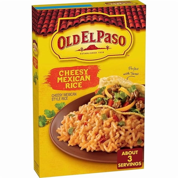 (1 pack) Old El Paso Cheesy Mexican Rice Mix, Side Dish, 7.6 oz