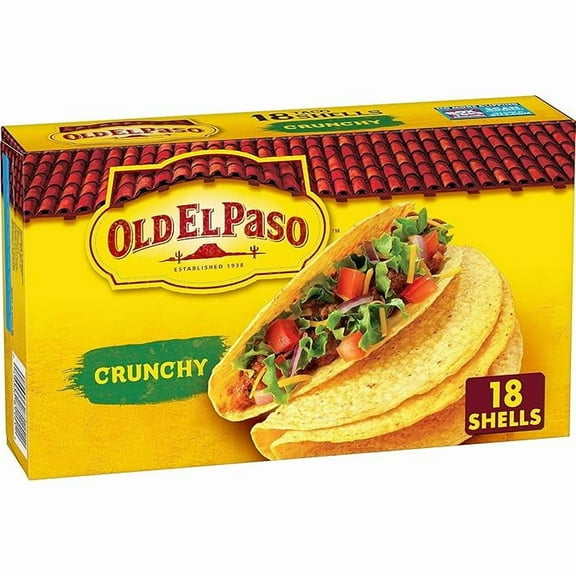 (1 pack) Old El Paso Crunchy Taco Shells, Gluten-Free, 18 ct., 6.89 oz