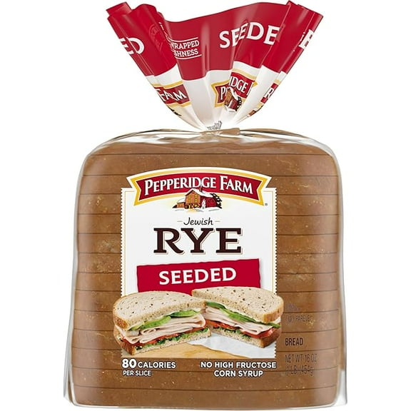 (1 pack) Pepperidge Farm Jewish Rye Seeded Bread, 16 Oz Bag