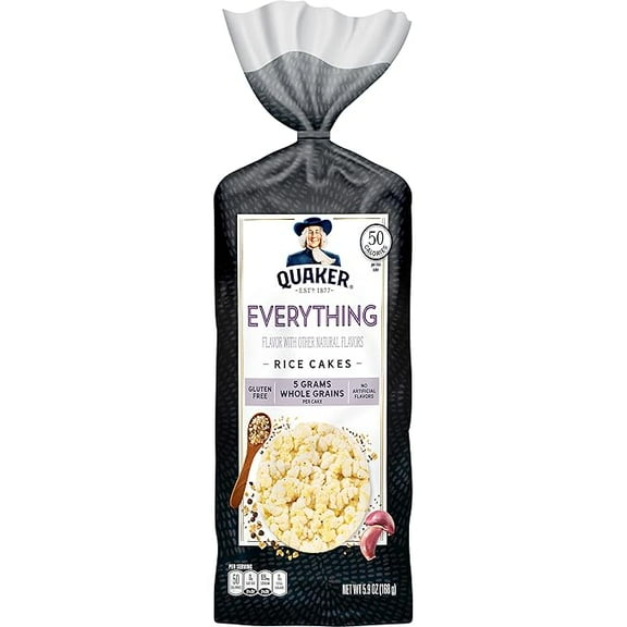 (1 pack) Quaker Rice Cakes, Everything Bagel, 5.9 Ounce Bag
