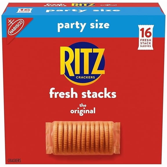 (1 pack) RITZ Fresh Stacks Original Crackers, Party Size, Travel Snacks, 23.7 oz (16 Multi Snack Packs)