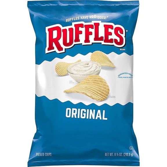 (1 pack) Ruffles Potato Chips Original oz Bag, 8.5 Ounce