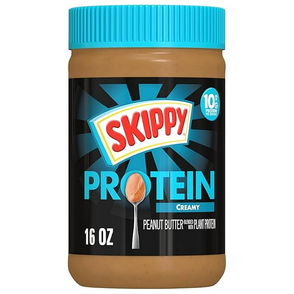 (1 pack) SKIPPY Creamy Peanut Butter Blended with Plant Protein, 16oz